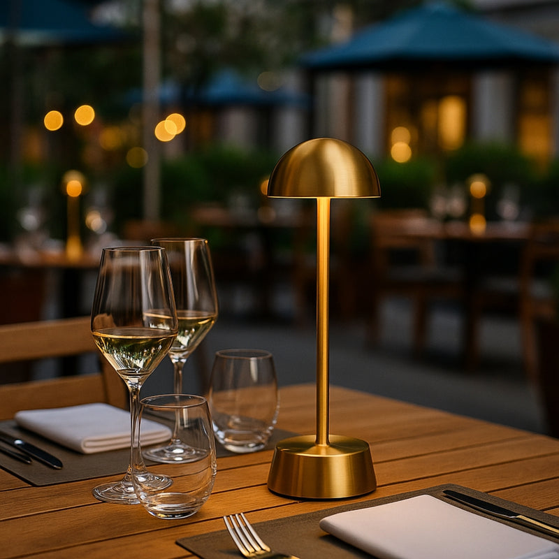 Filini Halo Dome table lamp, brass gold