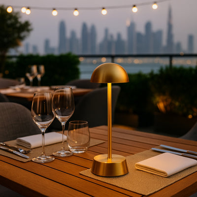 Filini Halo Dome table lamp, brass gold