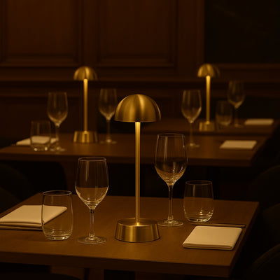 Filini Halo Dome table lamp, brass gold
