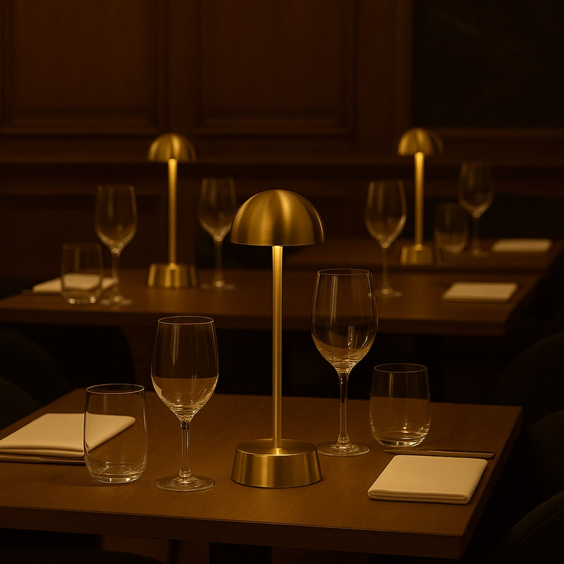 Filini Halo Dome table lamp, brass gold