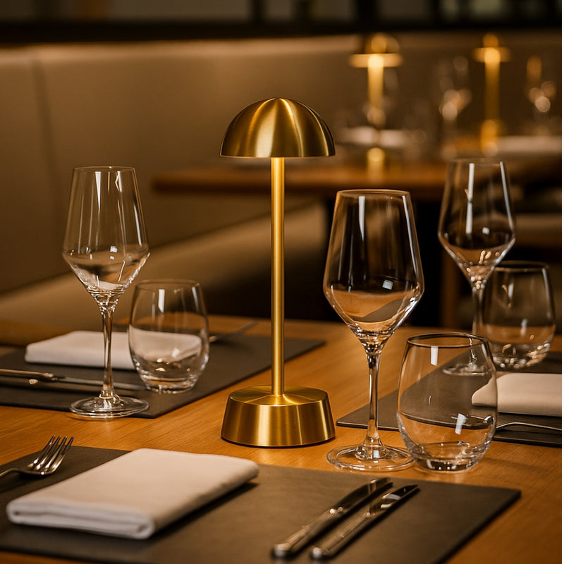 Filini Halo Dome table lamp, brass gold