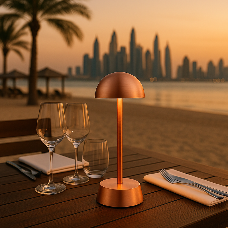 Filini Halo Dome table lamp, antique copper