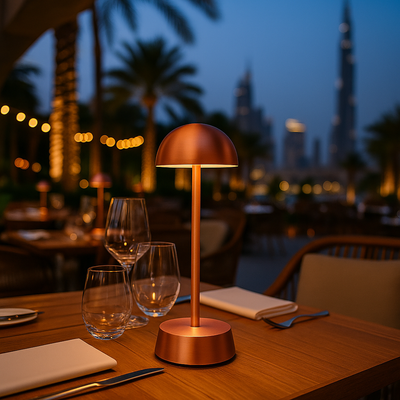 Filini Halo Dome table lamp, antique copper