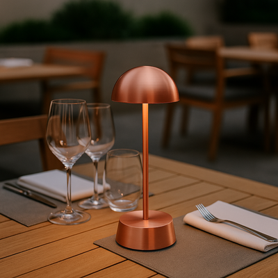 Filini Halo Dome table lamp, antique copper