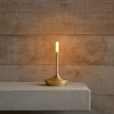 Graypants Wick Small Portable Table Lamp (Brass)