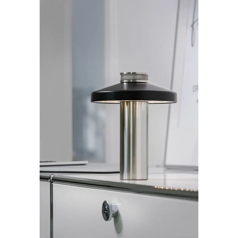 TableLights.com NEWDES Turn table lamp, stainless steel NEWDES