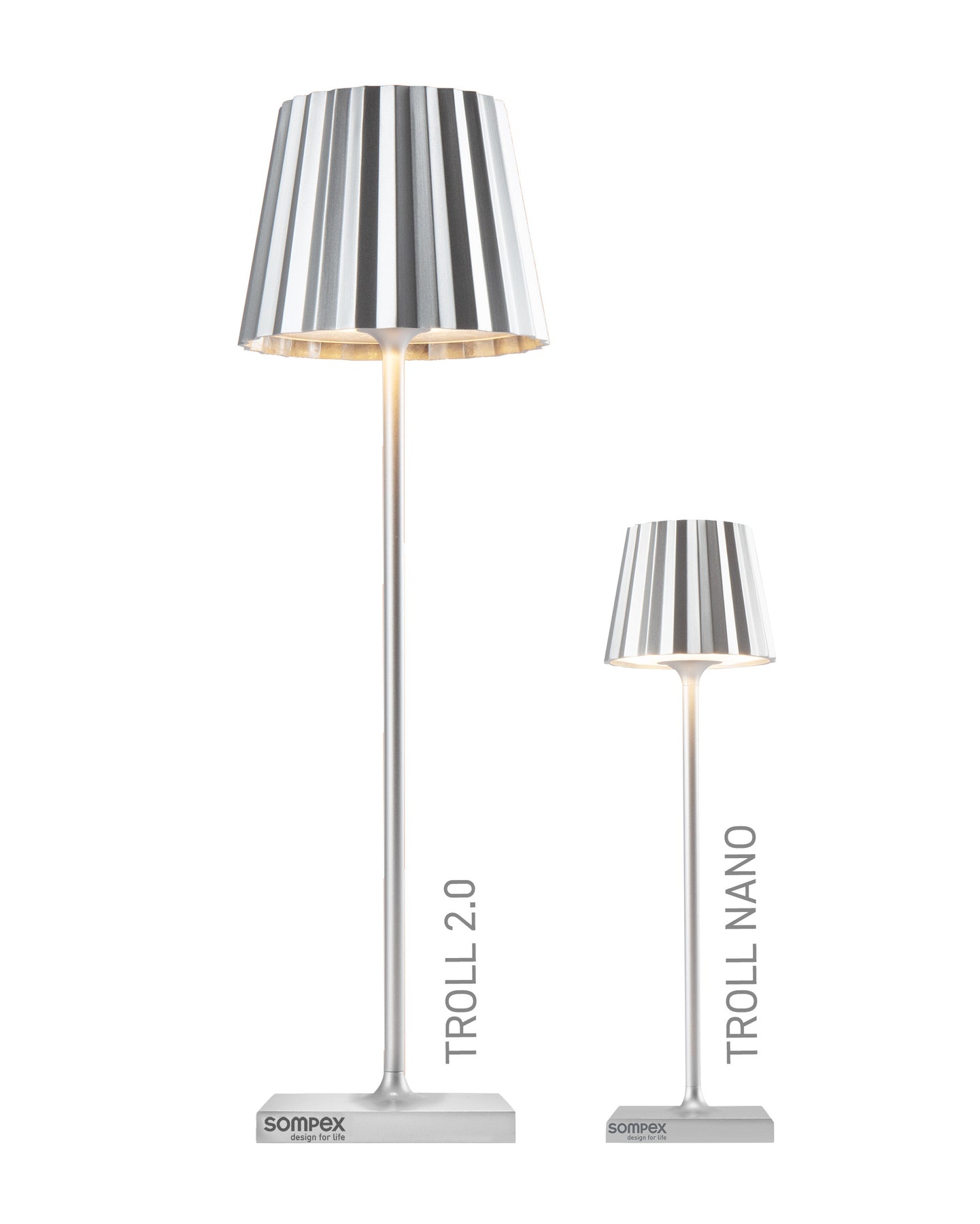 Sompex Troll Nano Table Lamp | Glossy Rechargeable LED Light