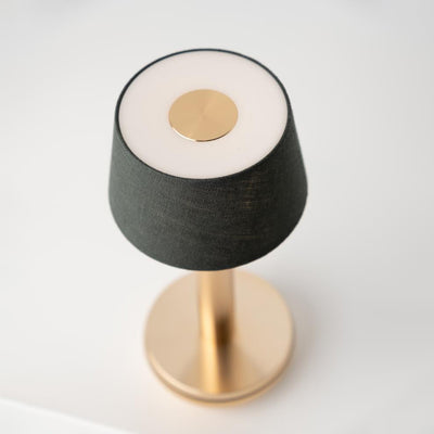 Humble Two table lamp, Gold/ Emerald linen