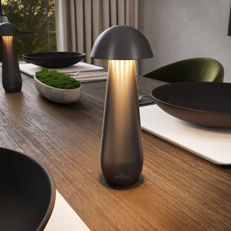 Villeroy & Boch Modena Rechargeable Table Lamp Glossy (H 21 cm) - Brushed Brass Finish