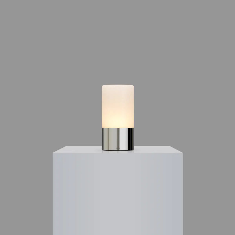 TableLights.com Voltra Totem Frosted table lamp, polished chrome Voltra
