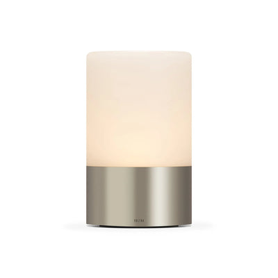 TableLights.com Voltra Totem Frosted table lamp, satin nickel Voltra