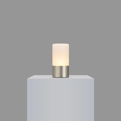 TableLights.com Voltra Totem Frosted table lamp, satin nickel Voltra