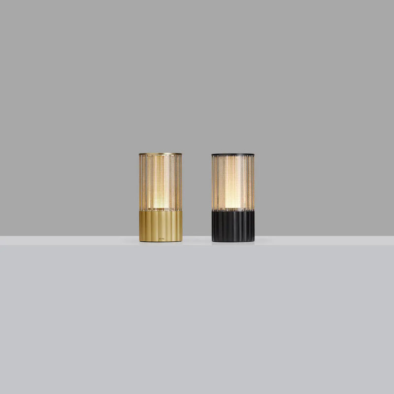 TableLights.com Voltra Totem Reeded table lamp, natural brass Voltra